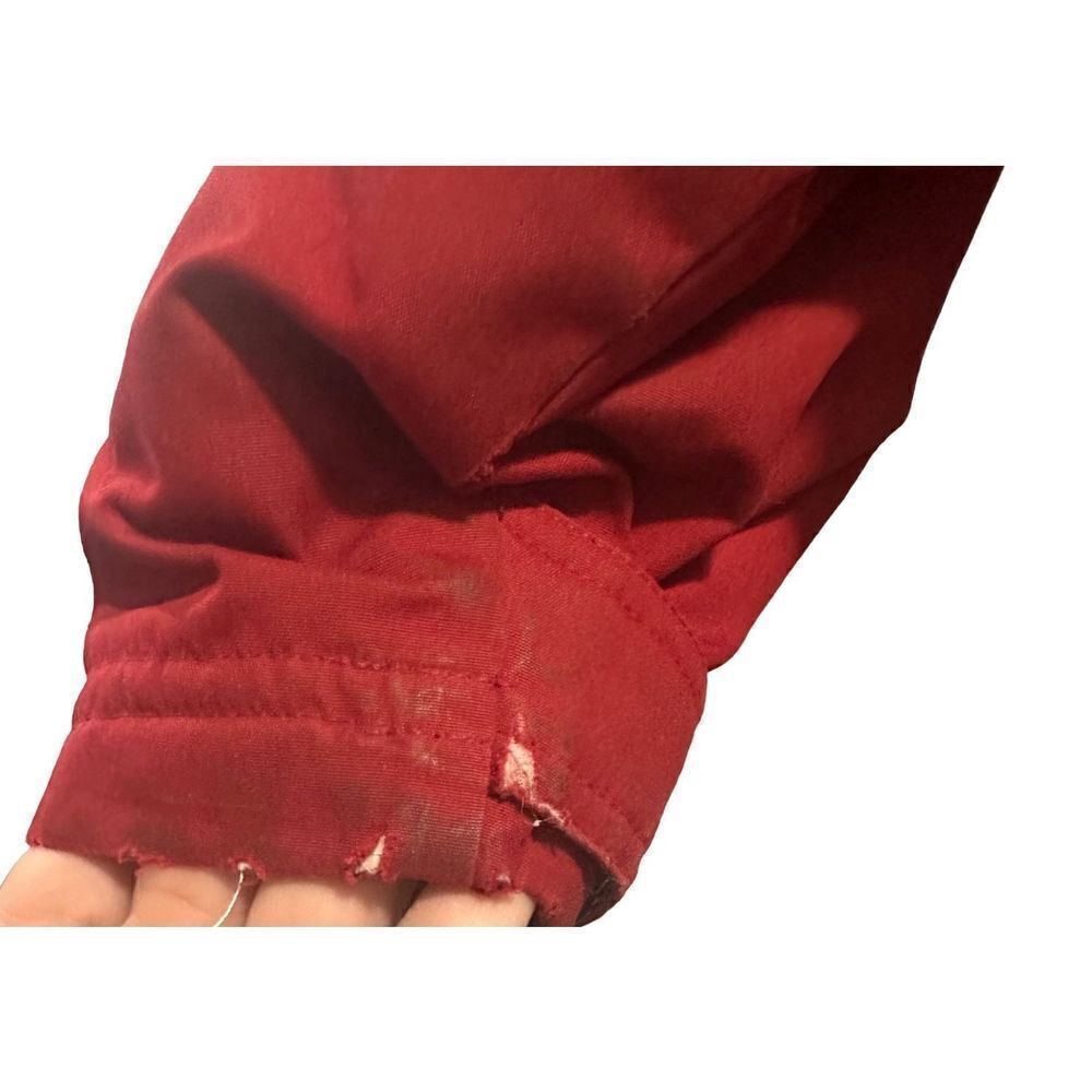 Women's Lands' End Red Goose Down Fill Puffer Coat Size Medium With Wear - Picture 2 of 10